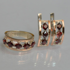 Срібний набір з золотими пластинами