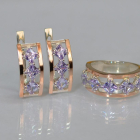 Срібний набір з золотими пластинами