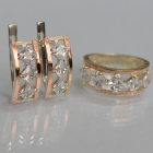 Срібний набір з золотими пластинами