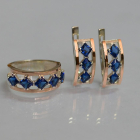 Срібний набір з золотими пластинами