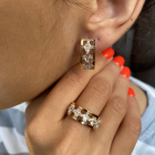 Срібний набір з золотими пластинами