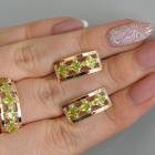 Срібний набір з золотими пластинами