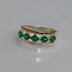 Срібна каблучка з золотими вставками