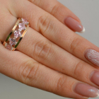 Срібна каблучка з золотими вставками