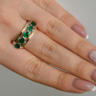 Срібна каблучка з золотими вставками