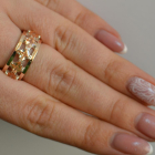 Срібна каблучка з золотими вставками