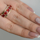 Срібна каблучка з золотими вставками