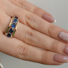 Срібна каблучка з золотими вставками