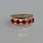 Срібна каблучка з золотими вставками