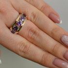 Срібна каблучка з золотими вставками