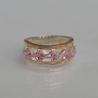 Срібна каблучка з золотими вставками