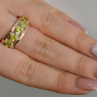 Срібна каблучка з золотими вставками