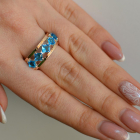 Срібна каблучка з золотими вставками