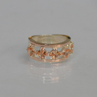 Срібна каблучка з золотими вставками