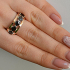 Срібна каблучка з золотими вставками