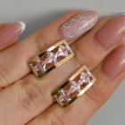 Срібні сережки з золотими вставками