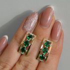 Срібні сережки з золотими вставками