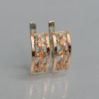 Срібні сережки з золотими вставками