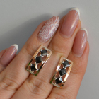 Срібні сережки з золотими вставками