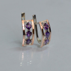 Срібні сережки з золотими вставками