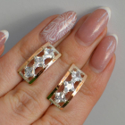 Срібні сережки з золотими вставками