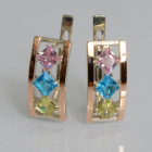 Срібні сережки з золотими вставками