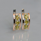 Срібні сережки з золотими вставками