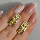 Срібні сережки з золотими вставками