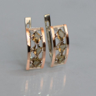 Срібні сережки з золотими вставками