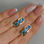 Срібні сережки з золотими вставками