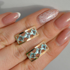 Срібні сережки з золотими вставками