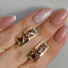 Срібні сережки з золотими вставками