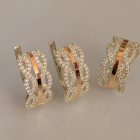 Срібний набір з золотими пластинами