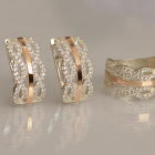 Срібний набір з золотими пластинами