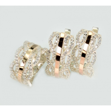 Серебряный набор с золотыми пластинами