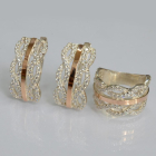 Срібний набір з золотими пластинами