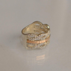 Срібна каблучка з золотими вставками