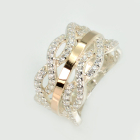 Срібна каблучка з золотими вставками