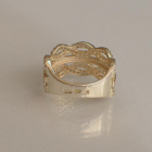 Срібна каблучка з золотими вставками