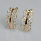 Срібні сережки з золотими вставками