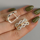 Срібні сережки з золотими вставками