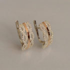 Срібні сережки з золотими вставками