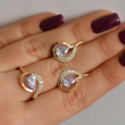 Срібний набір з золотими пластинами