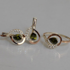 Срібний набір з золотими пластинами