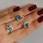 Срібний набір з золотими пластинами