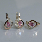 Срібний набір з золотими пластинами