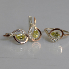 Срібний набір з золотими пластинами