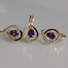 Срібний набір з золотими пластинами