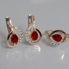 Срібний набір з золотими пластинами