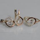 Срібний набір з золотими пластинами